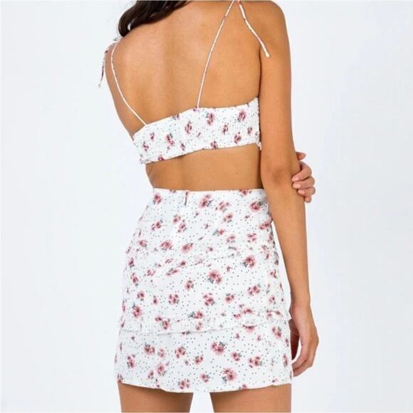 Princess Polly Skirt Adelina Mini Floral White Size 4 - Picture 2 of 7